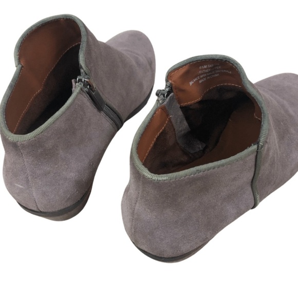 Crown Vintage Women’s Nude Suede Natural Low Heeled Ankle Boot Round Toe Booties - Picture 8 of 16